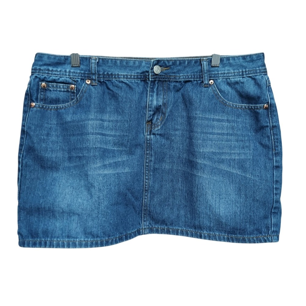 ChouYatou Blue‎ Denim Women's Short Skirt Size 2XL (fits like Large)